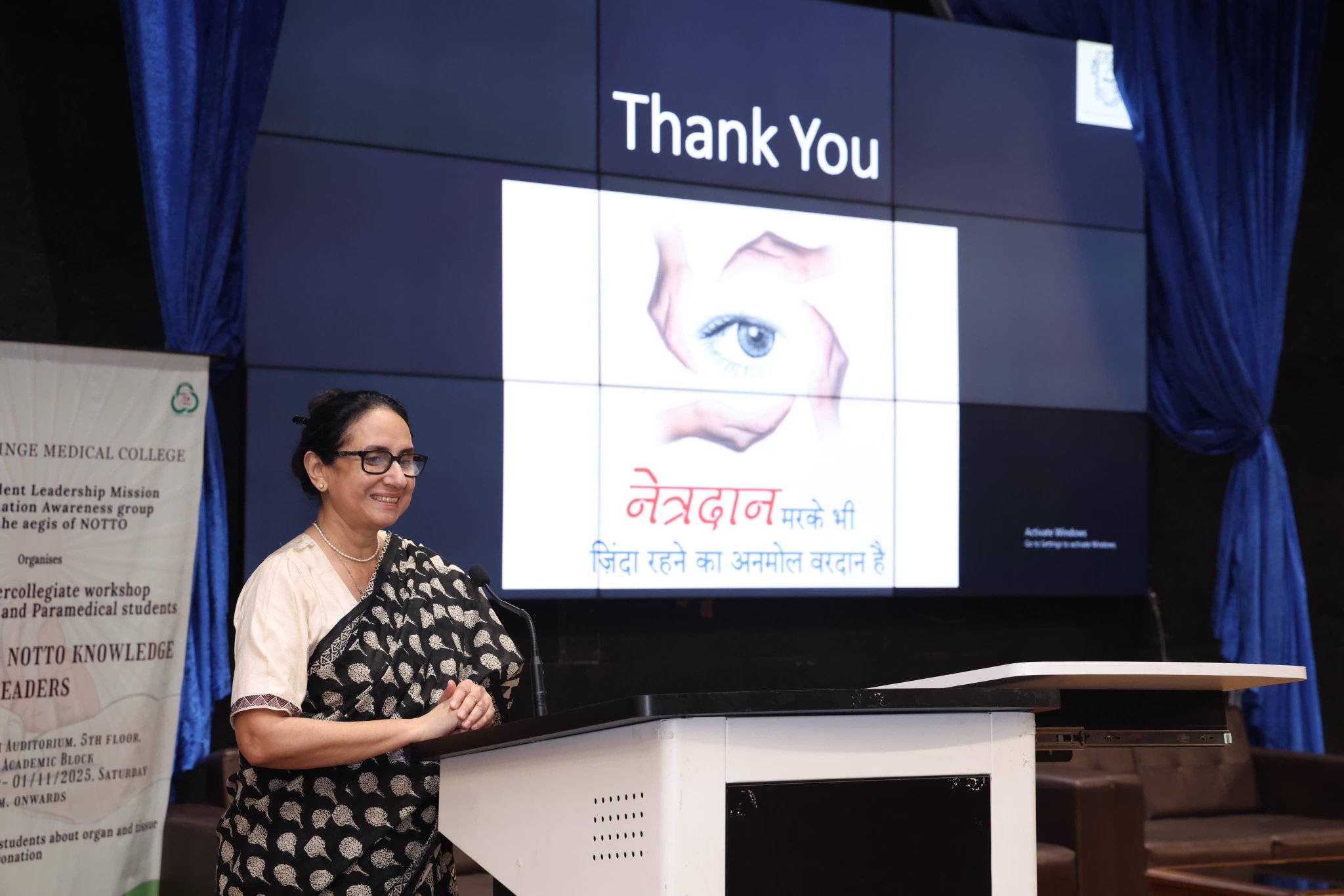 SLM Organ Donation Awareness Group MEU LHMC under aegis of NOTTO, organized 5th I.C Workshop for Medical, Nursing & Paramedical students. Developing NOTTO Knowledge Leaders empowered 13 institutes as organ donation ambassadors. Heart recipient & athlete Preet Unhale inspired all